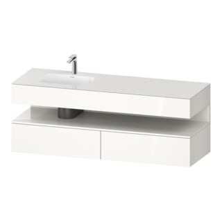 Duravit Einbauwaschtisch-Möbel-Set Qatego 160x50x60cm, Kon-WTU, B, B li, we hgl