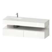 Duravit Einbauwaschtisch-Möbel-Set Qatego 160x50x60cm, Kon-WTU, B, B li, we hgl