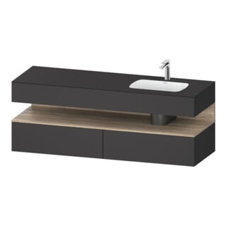 Duravit Einbauwaschtisch-Möbel-Set Qatego 160x50x60cm, Kon-WTU, B, B r, E Ma/Gra m