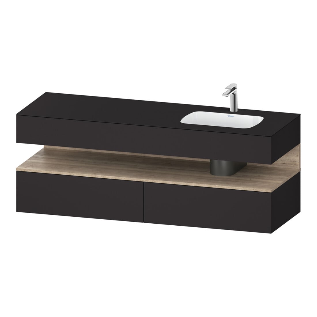 Duravit Einbauwaschtisch-Möbel-Set Qatego 160x50x60cm, Kon-WTU, B, B r, E Ma/Gra m
