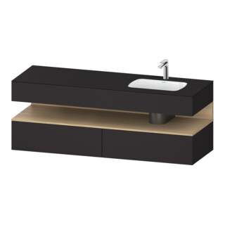Duravit Einbauwaschtisch-Möbel-Set Qatego 160x50x60cm, Kon-WTU, B, B r, E na/gra m