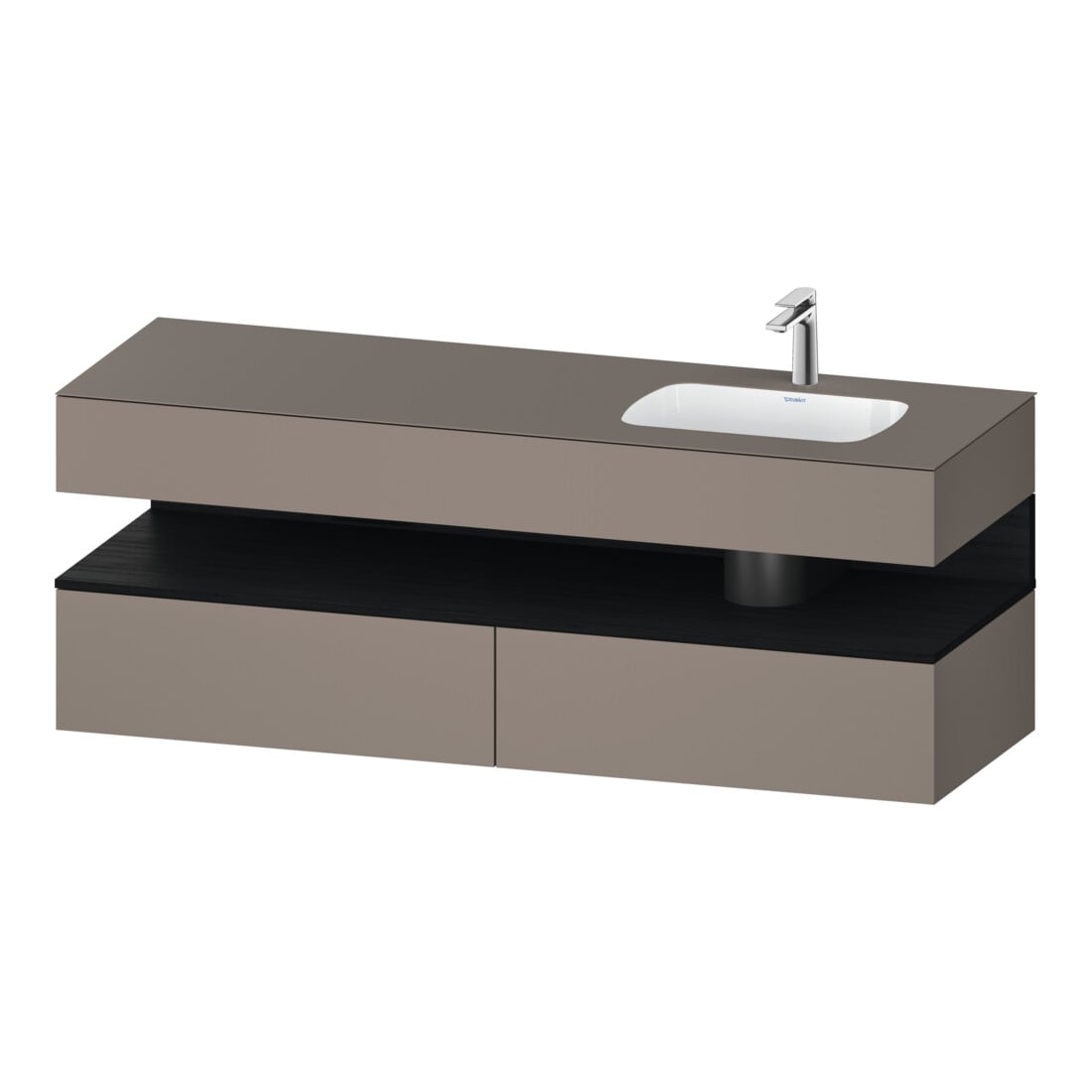 Duravit Einbauwaschtisch-Möbel-Set Qatego 160x50x60cm, Kon-WTU, B, B r, E sw/Bas m