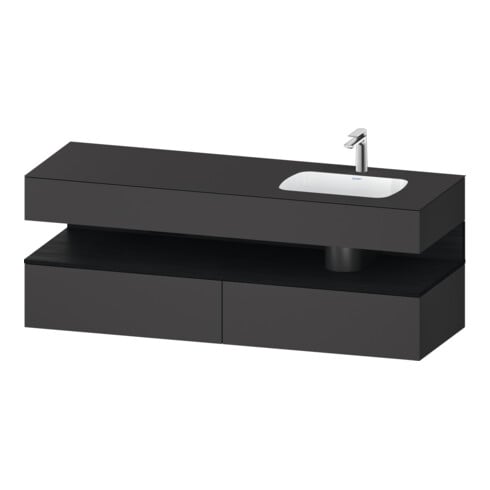 Duravit Einbauwaschtisch-Möbel-Set Qatego 160x50x60cm, Kon-WTU, B, B r, E sw/gra m