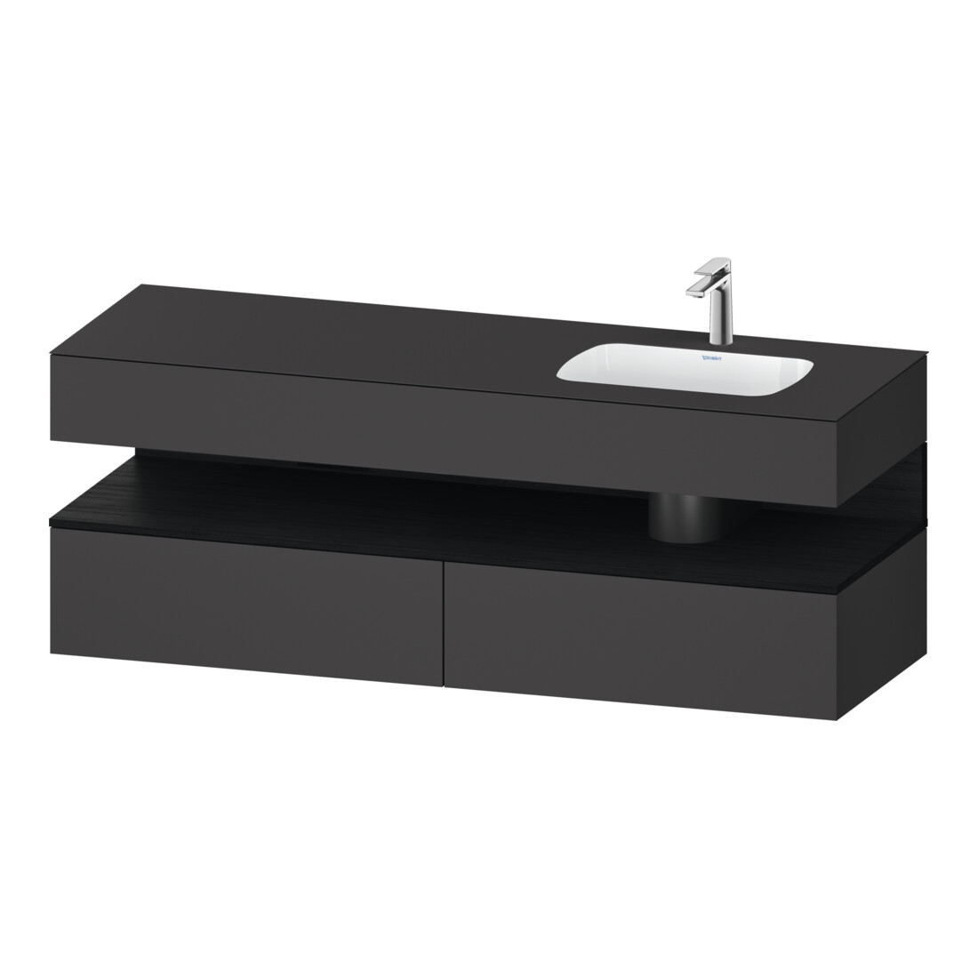 Duravit Einbauwaschtisch-Möbel-Set Qatego 160x50x60cm, Kon-WTU, B, B r, E sw/gra m