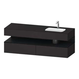 Duravit Einbauwaschtisch-Möbel-Set Qatego 160x50x60cm, Kon-WTU, B, B r, E sw/gra m