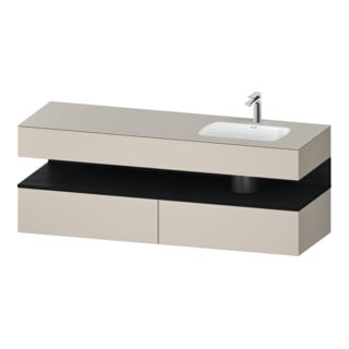 Duravit Einbauwaschtisch-Möbel-Set Qatego 160x50x60cm, Kon-WTU, B, B r, E sw/tau m