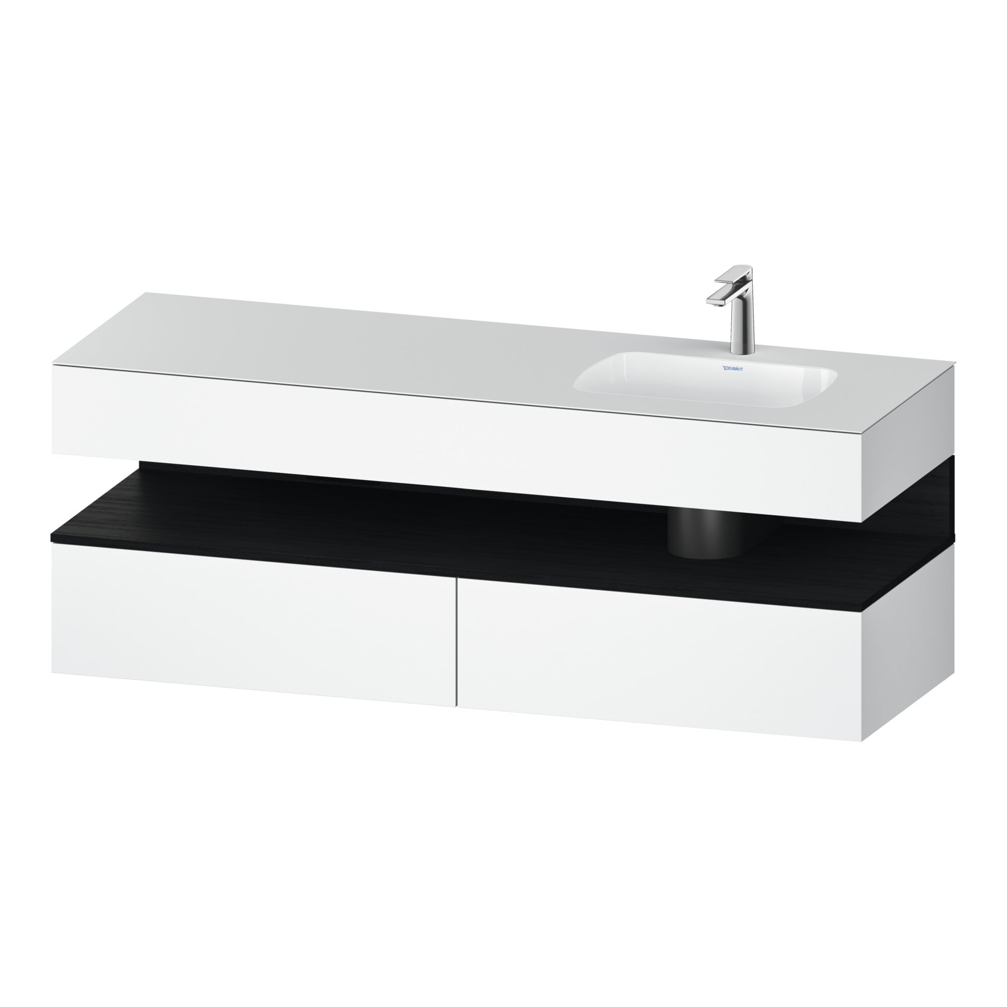 Duravit Einbauwaschtisch-Möbel-Set Qatego 160x50x60cm, Kon-WTU, B, B r, E sw/we ma