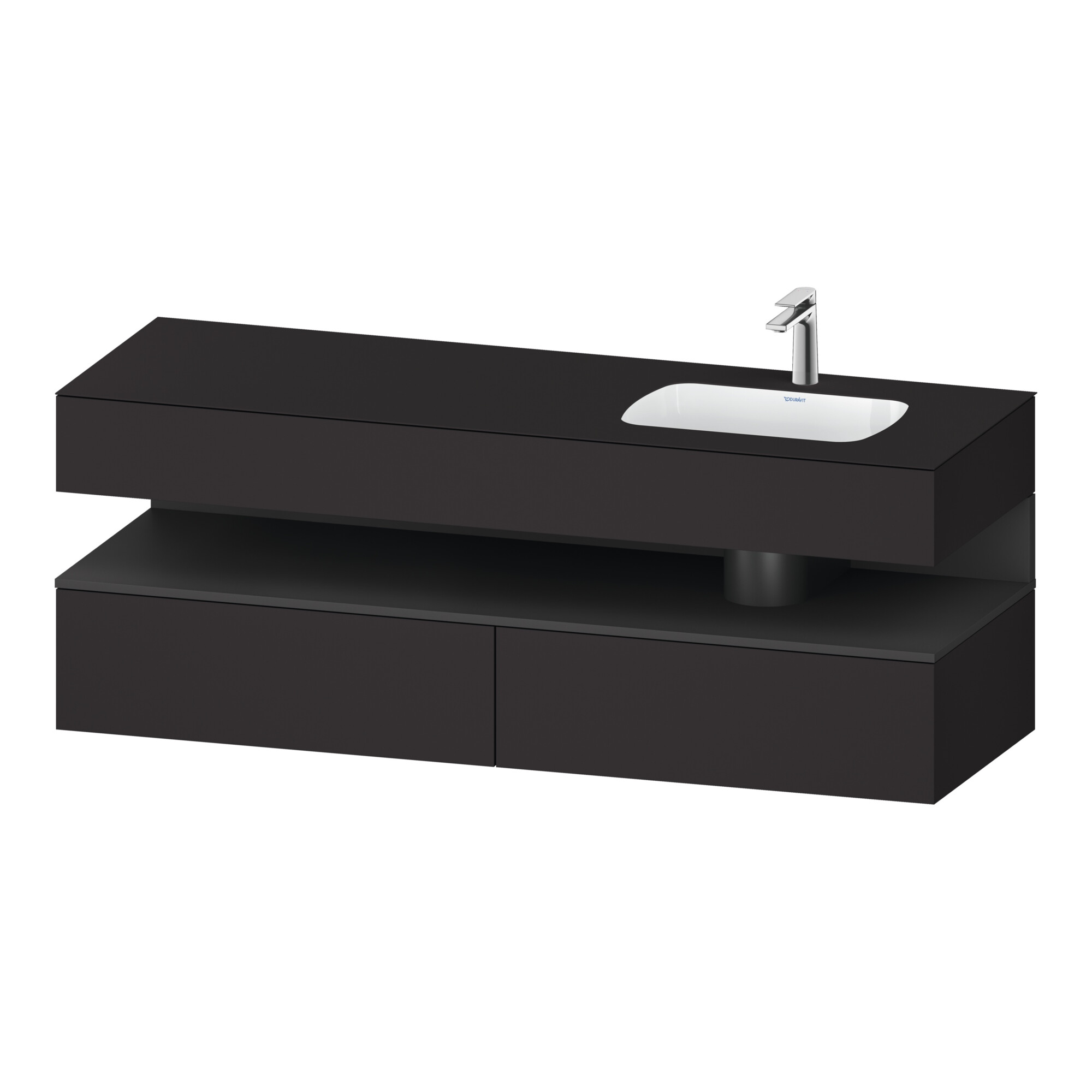 Duravit Einbauwaschtisch-Möbel-Set Qatego 160x50x60cm, Kon-WTU, B, B r, gra m/Gr m