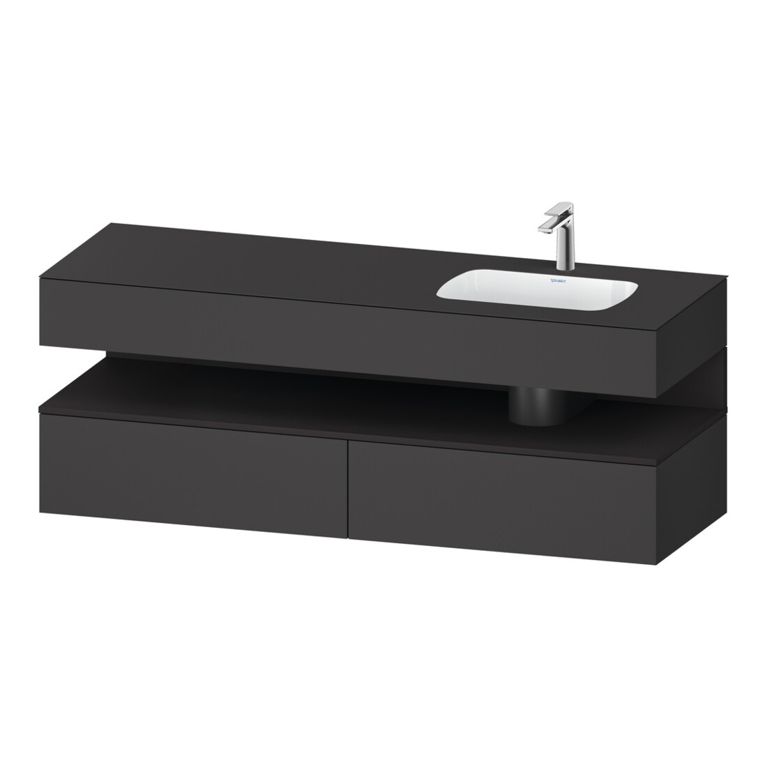 Duravit Einbauwaschtisch-Möbel-Set Qatego 160x50x60cm, Kon-WTU, B, B r, gra m/Gr m