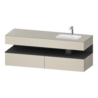 Duravit Einbauwaschtisch-Möbel-Set Qatego 160x50x60cm, Kon-WTU, B, B r, gra m/ta m