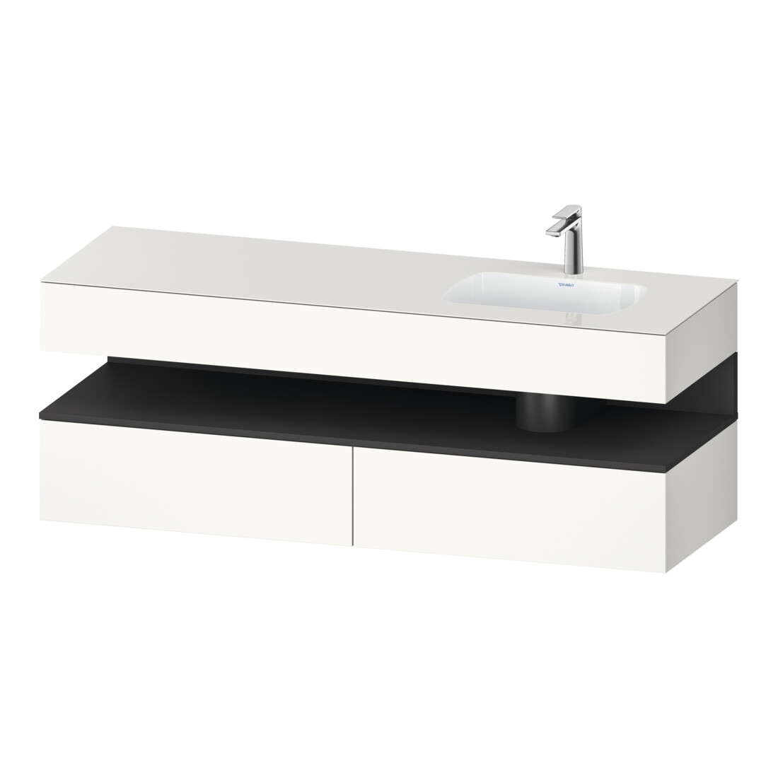 Duravit Einbauwaschtisch-Möbel-Set Qatego 160x50x60cm, Kon-WTU, B, B r, gra m/we g