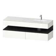 Duravit Einbauwaschtisch-Möbel-Set Qatego 160x50x60cm, Kon-WTU, B, B r, gra m/we g