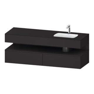 Duravit Einbauwaschtisch-Möbel-Set Qatego 160x50x60cm, Kon-WTU, B, B r, graph matt