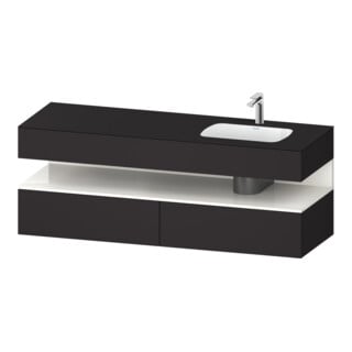 Duravit Einbauwaschtisch-Möbel-Set Qatego 160x50x60cm, Kon-WTU, B, B r, w g/Gra m