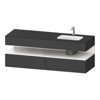 Duravit Einbauwaschtisch-Möbel-Set Qatego 160x50x60cm, Kon-WTU, B, B r, w g/Gra ma