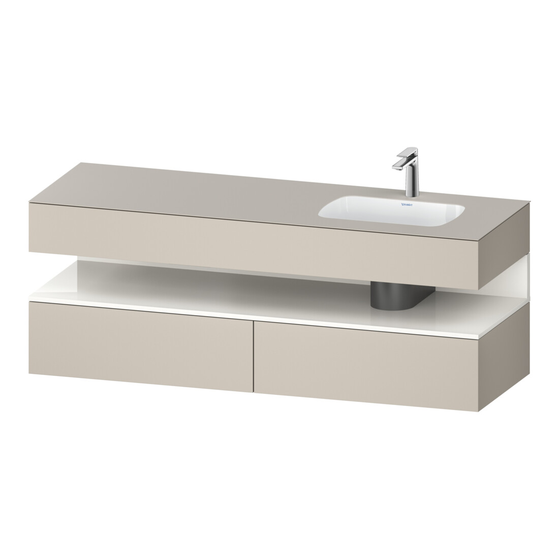 Duravit Einbauwaschtisch-Möbel-Set Qatego 160x50x60cm, Kon-WTU, B, B r, w g/tau ma