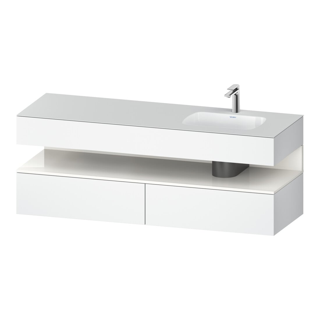 Duravit Einbauwaschtisch-Möbel-Set Qatego 160x50x60cm, Kon-WTU, B, B r, w hgl/we m