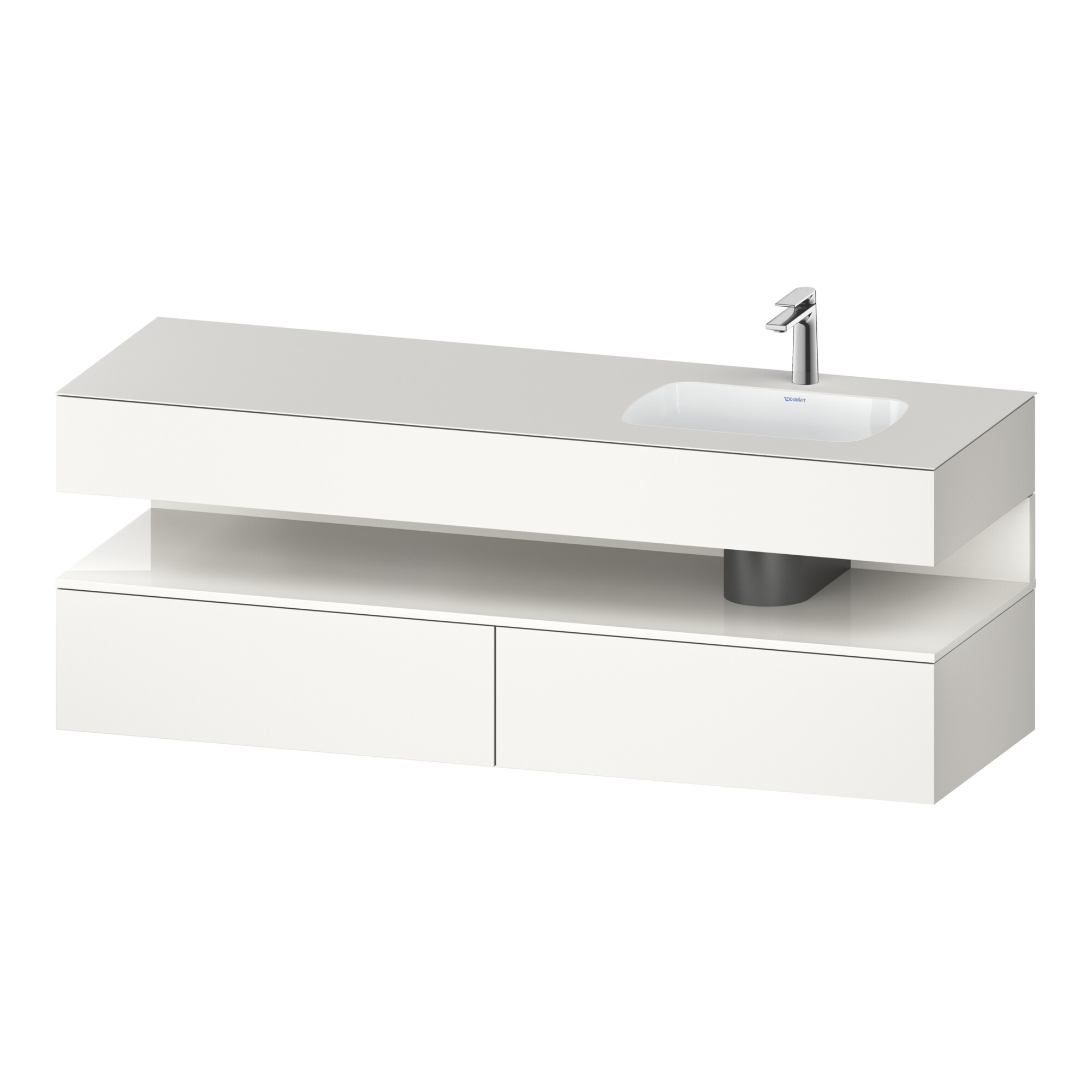 Duravit Einbauwaschtisch-Möbel-Set Qatego 160x50x60cm, Kon-WTU, B, B r, w hgl/we m