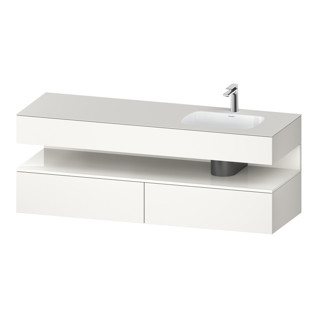 Duravit Einbauwaschtisch-Möbel-Set Qatego 160x50x60cm, Kon-WTU, B, B r, w hgl/we m