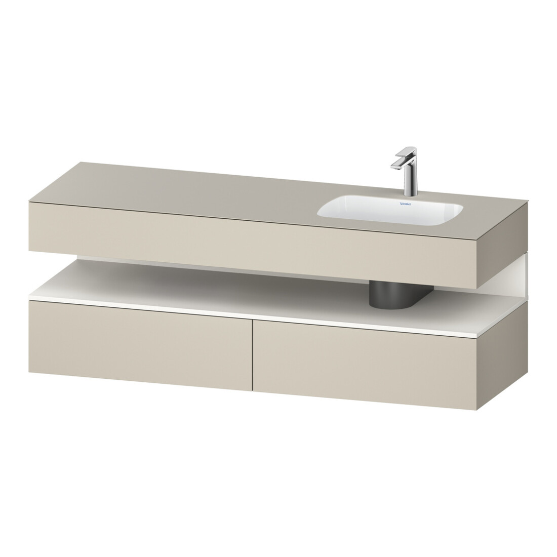 Duravit Einbauwaschtisch-Möbel-Set Qatego 160x50x60cm, Kon-WTU, B, B r, w m/ta m