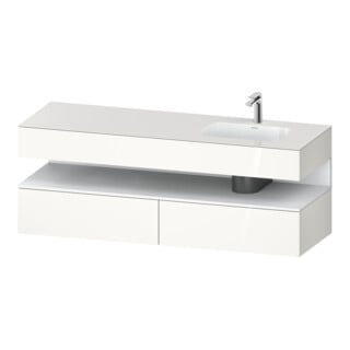 Duravit Einbauwaschtisch-Möbel-Set Qatego 160x50x60cm, Kon-WTU, B, B r, w m/we hgl