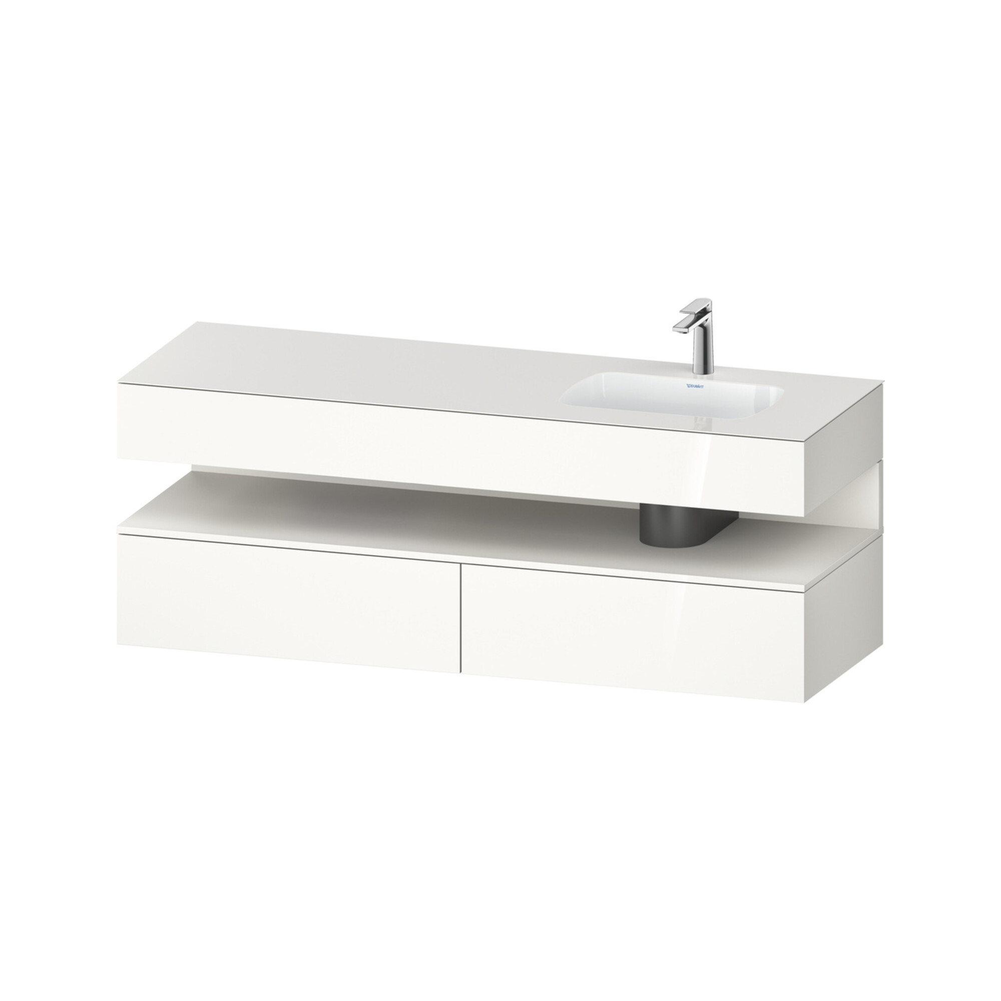 Duravit Einbauwaschtisch-Möbel-Set Qatego 160x50x60cm, Kon-WTU, B, B r, w m/we hgl