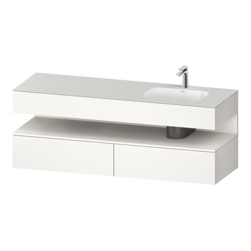 Duravit Einbauwaschtisch-Möbel-Set Qatego 160x50x60cm, Kon-WTU, B, B re, we matt