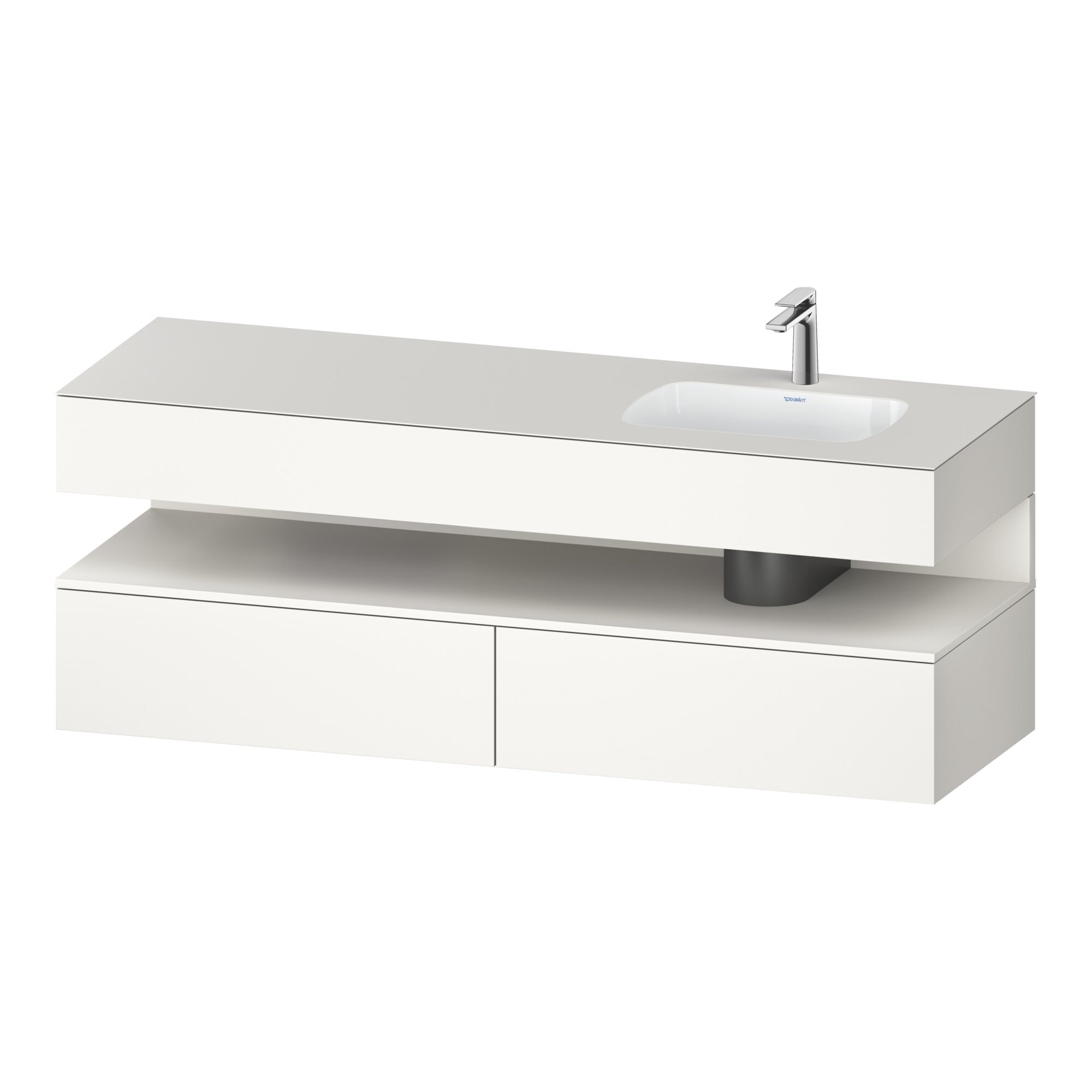 Duravit Einbauwaschtisch-Möbel-Set Qatego 160x50x60cm, Kon-WTU, B, B re, we matt