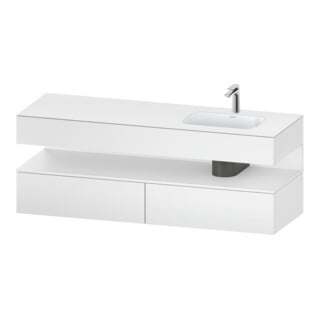Duravit Einbauwaschtisch-Möbel-Set Qatego 160x50x60cm, Kon-WTU, B, Beck. re, we ma