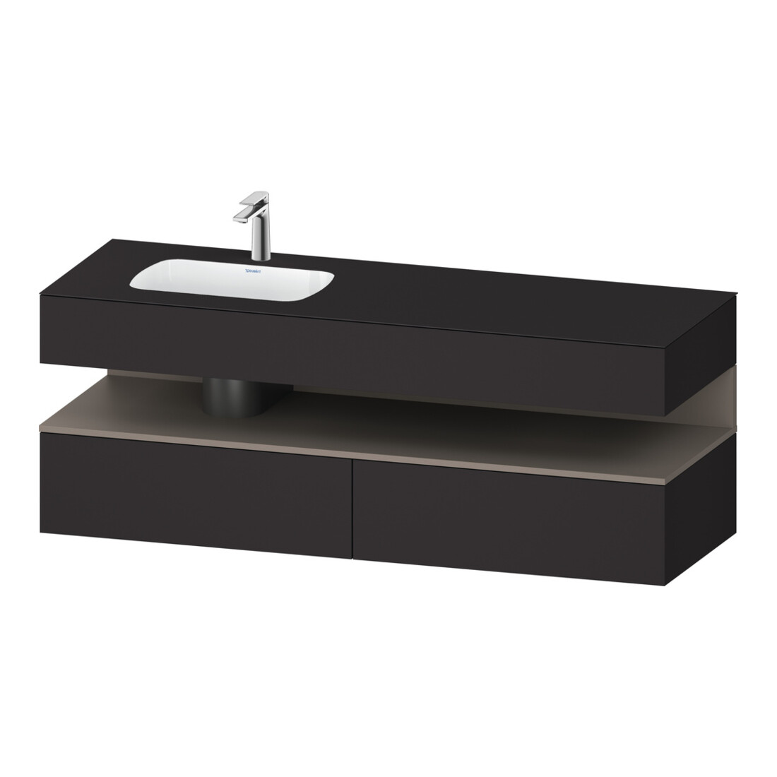 Duravit Einbauwaschtisch-Möbel-Set Qatego 160x50x60cm, Kon-WTU, B l, ba m/Gr matt