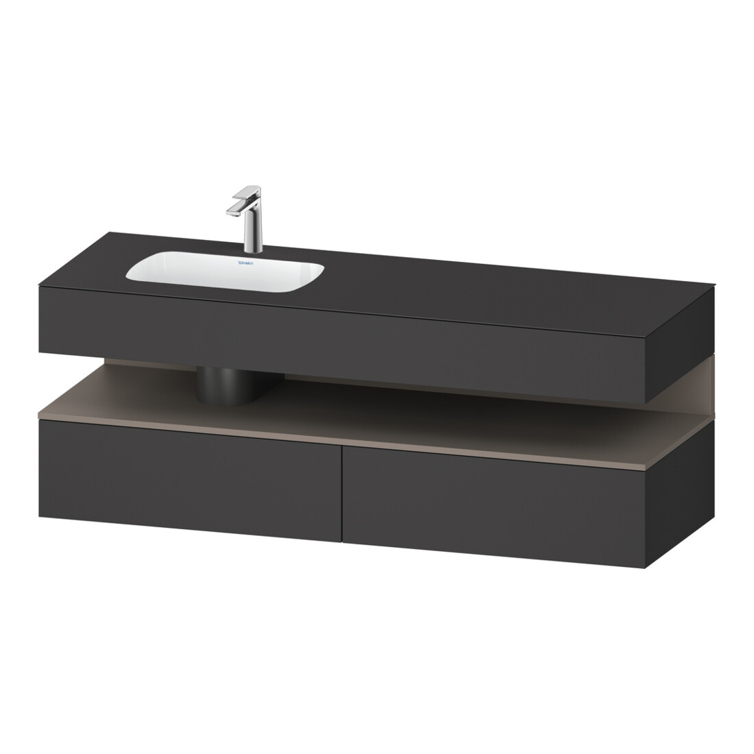 Duravit Einbauwaschtisch-Möbel-Set Qatego 160x50x60cm, Kon-WTU, B l, ba m/Grap ma