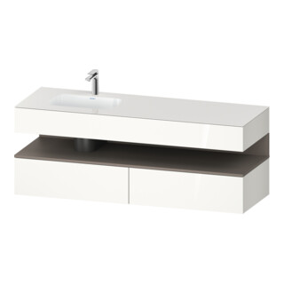 Duravit Einbauwaschtisch-Möbel-Set Qatego 160x50x60cm, Kon-WTU, B l, ba m/we hgl