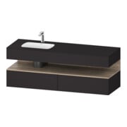 Duravit Einbauwaschtisch-Möbel-Set Qatego 160x50x60cm, Kon-WTU, B l, E Ma/Gra matt