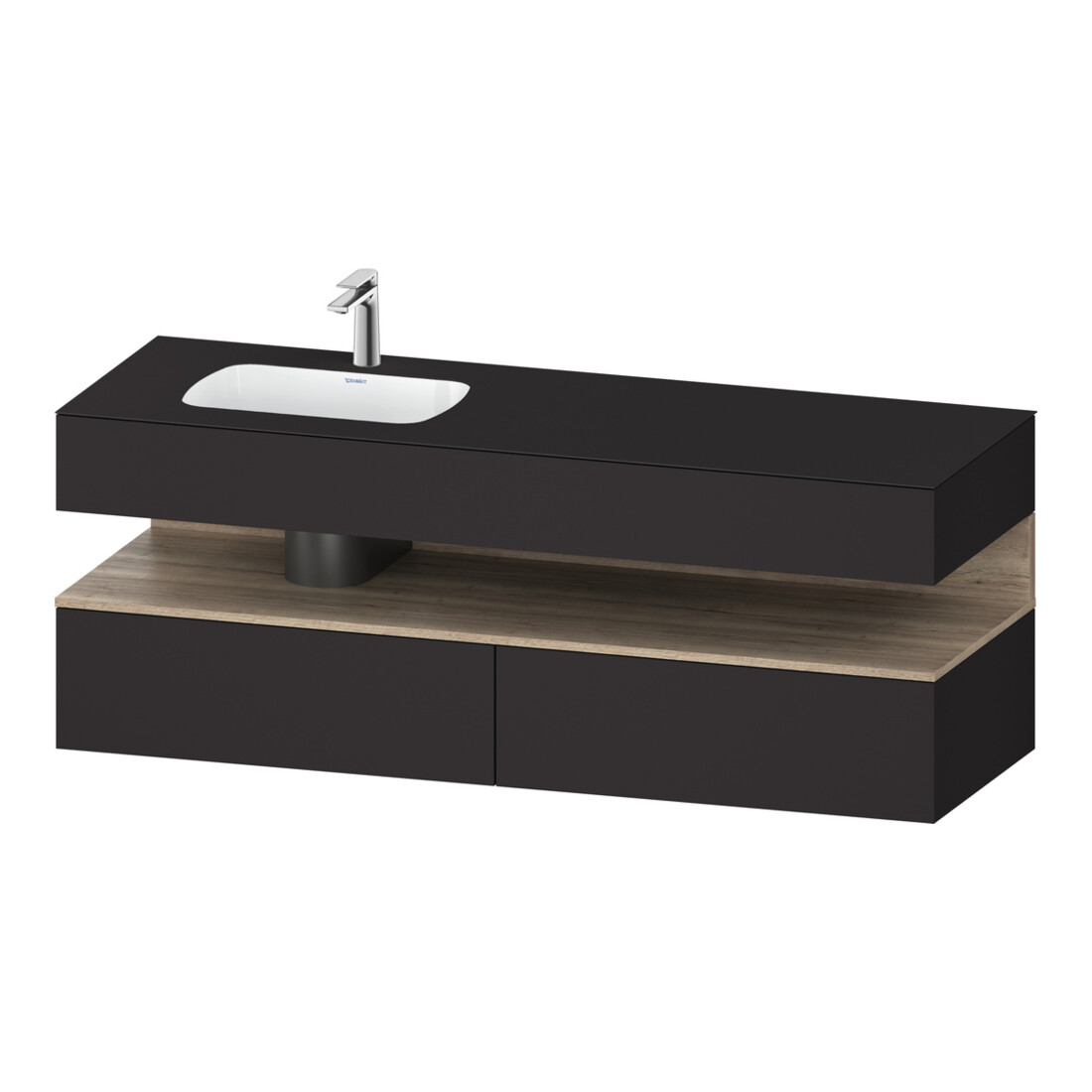 Duravit Einbauwaschtisch-Möbel-Set Qatego 160x50x60cm, Kon-WTU, B l, E Ma/Gra matt