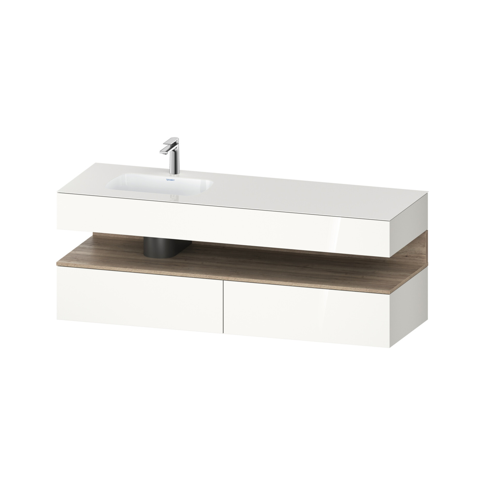 Duravit Einbauwaschtisch-Möbel-Set Qatego 160x50x60cm, Kon-WTU, B l, E Ma/w hgl