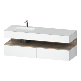 Duravit Einbauwaschtisch-Möbel-Set Qatego 160x50x60cm, Kon-WTU, B l, E Marmor/w ma