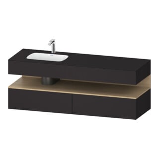Duravit Einbauwaschtisch-Möbel-Set Qatego 160x50x60cm, Kon-WTU, B l, E na/gra matt