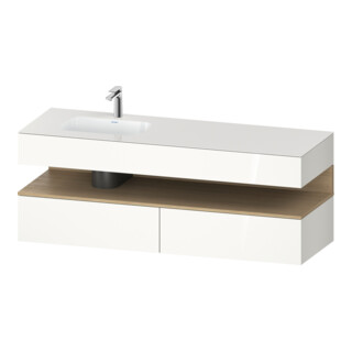 Duravit Einbauwaschtisch-Möbel-Set Qatego 160x50x60cm, Kon-WTU, B l, E na/we hgl