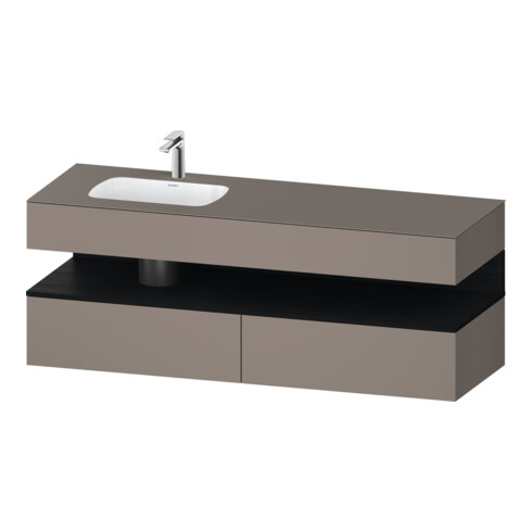 Duravit Einbauwaschtisch-Möbel-Set Qatego 160x50x60cm, Kon-WTU, B l, E sw/Bas ma
