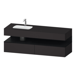 Duravit Einbauwaschtisch-Möbel-Set Qatego 160x50x60cm, Kon-WTU, B l, E sw/gra matt