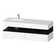 Duravit Einbauwaschtisch-Möbel-Set Qatego 160x50x60cm, Kon-WTU, B l, Ei sw/we matt