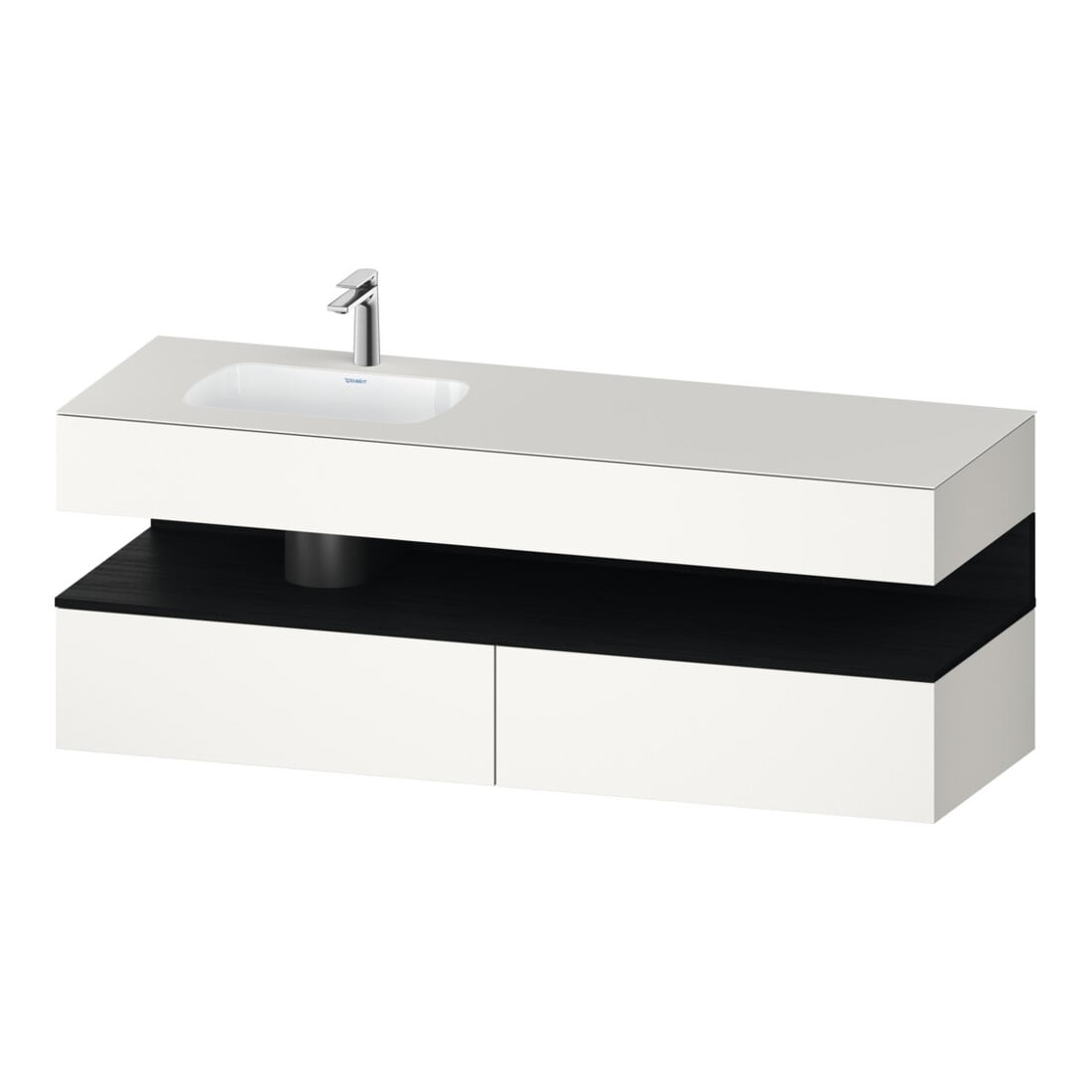 Duravit Einbauwaschtisch-Möbel-Set Qatego 160x50x60cm, Kon-WTU, B l, Ei sw/we matt