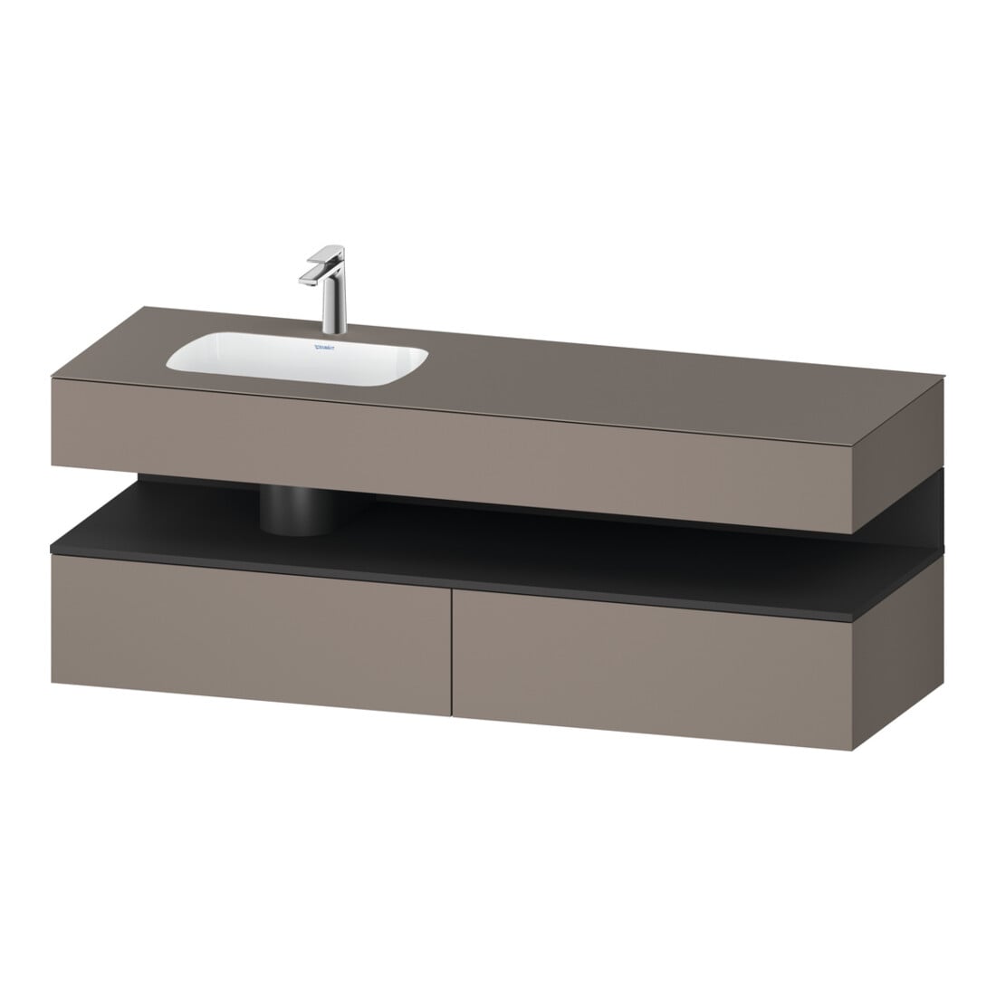 Duravit Einbauwaschtisch-Möbel-Set Qatego 160x50x60cm, Kon-WTU, B l, gra m/bas ma