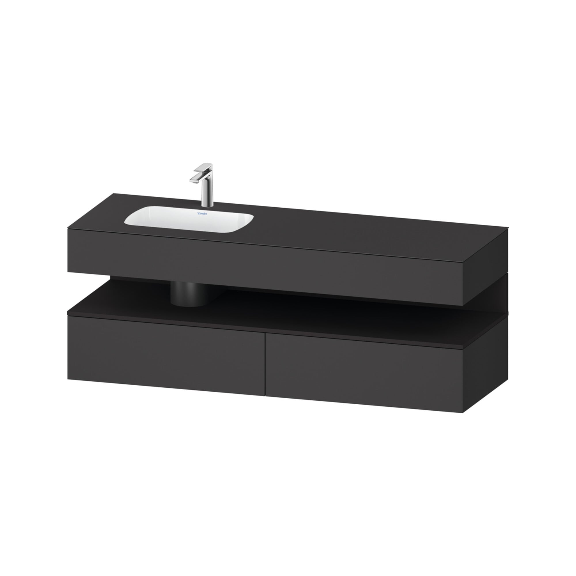 Duravit Einbauwaschtisch-Möbel-Set Qatego 160x50x60cm, Kon-WTU, B l, gra m/Gr ma