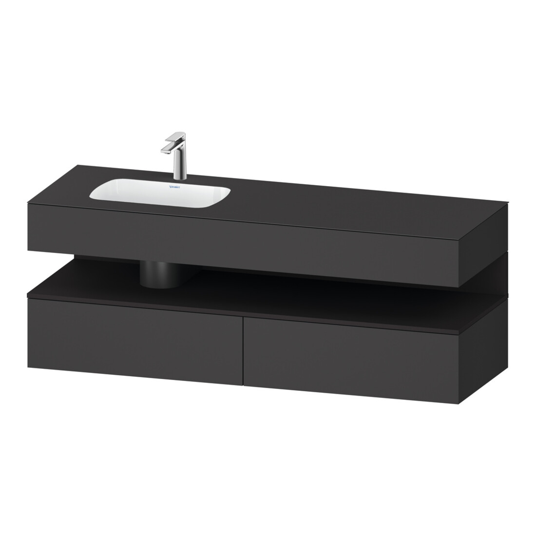 Duravit Einbauwaschtisch-Möbel-Set Qatego 160x50x60cm, Kon-WTU, B l, gra m/Gr ma
