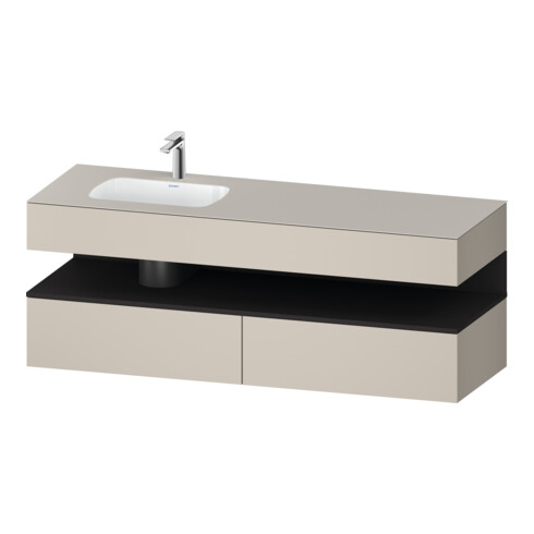 Duravit Einbauwaschtisch-Möbel-Set Qatego 160x50x60cm, Kon-WTU, B l, gra m/ta ma