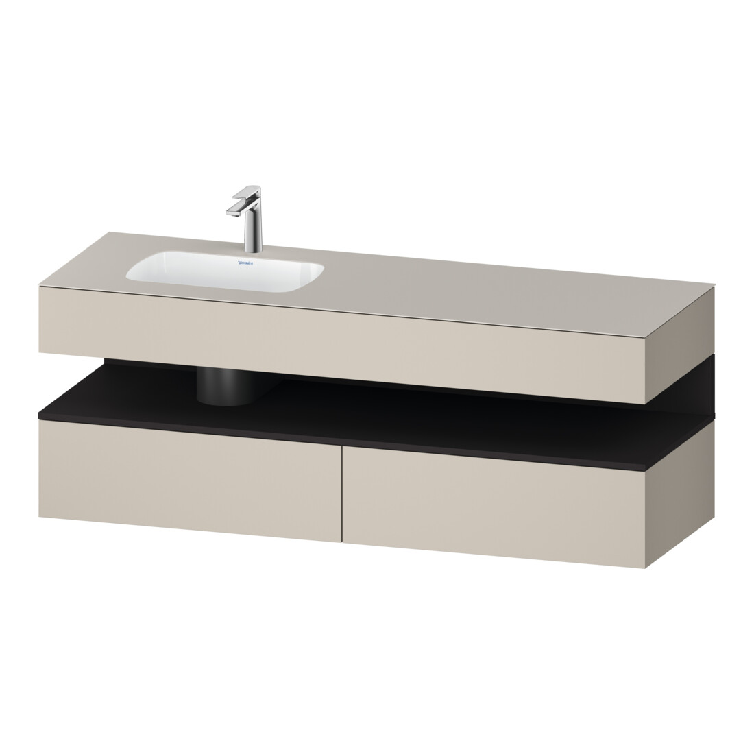 Duravit Einbauwaschtisch-Möbel-Set Qatego 160x50x60cm, Kon-WTU, B l, gra m/ta ma