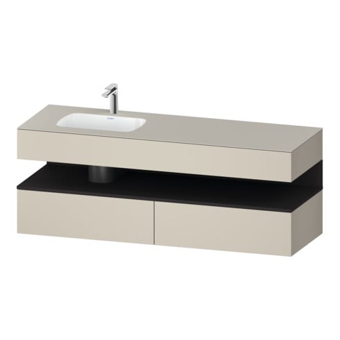 Duravit Einbauwaschtisch-Möbel-Set Qatego 160x50x60cm, Kon-WTU, B l, gra m/ta matt