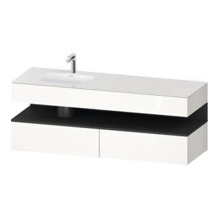 Duravit Einbauwaschtisch-Möbel-Set Qatego 160x50x60cm, Kon-WTU, B l, gra m/we hgl