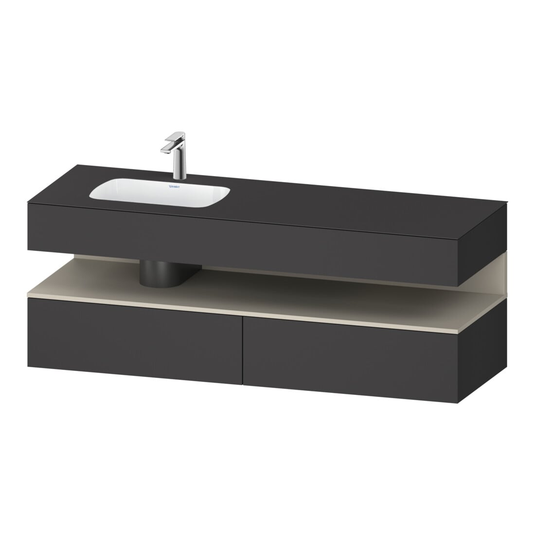 Duravit Einbauwaschtisch-Möbel-Set Qatego 160x50x60cm, Kon-WTU, B l, T m/Gr ma